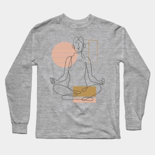 Abstract Modern Yoga Pose Long Sleeve T-Shirt